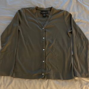 Vintage green sage Abercrombie cotton cardigan m medium